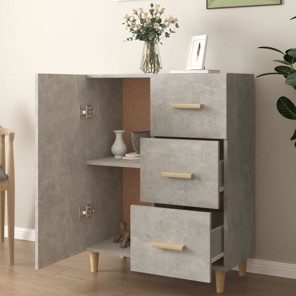 VidaXL Dressoir 69,5x34x90 cm bewerkt hout betongrijs