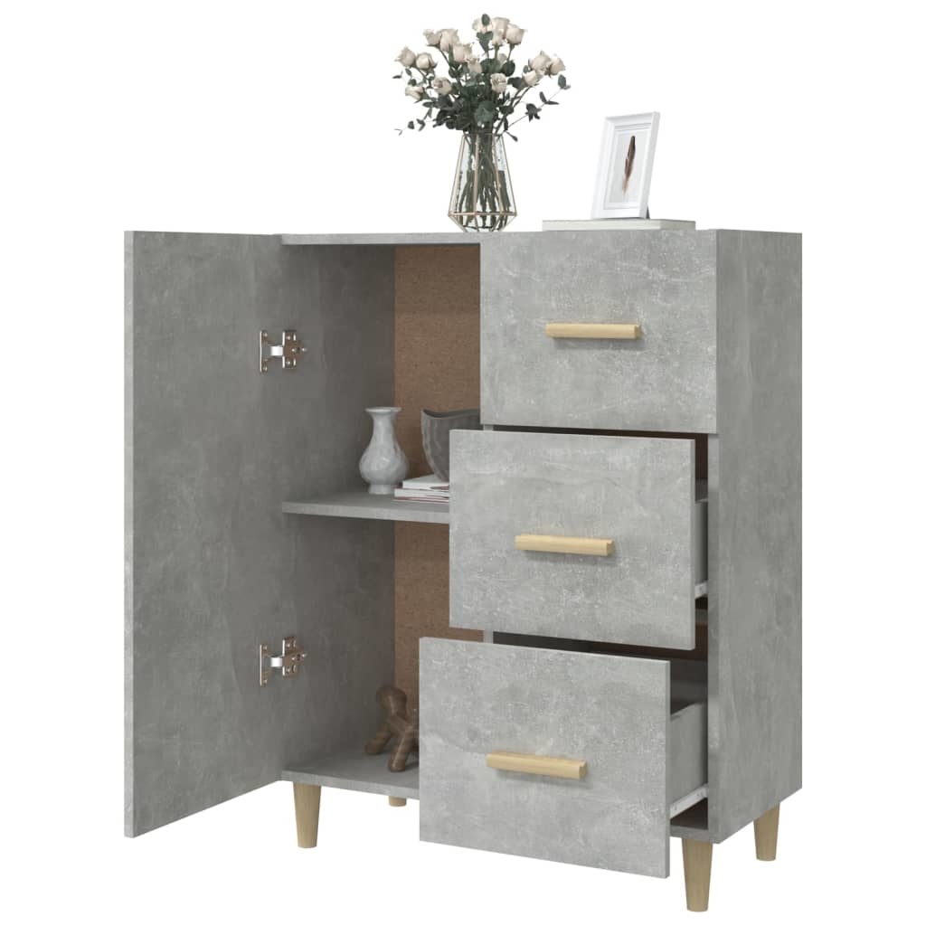 VidaXL Dressoir 69,5x34x90 cm bewerkt hout betongrijs