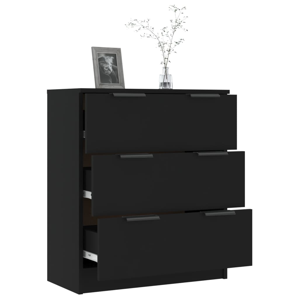 VidaXL Dressoir 60x30x70 cm bewerkt hout zwart