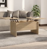 VidaXL Salontafel 80x50x42,5 cm bewerkt hout sonoma eikenkleurig
