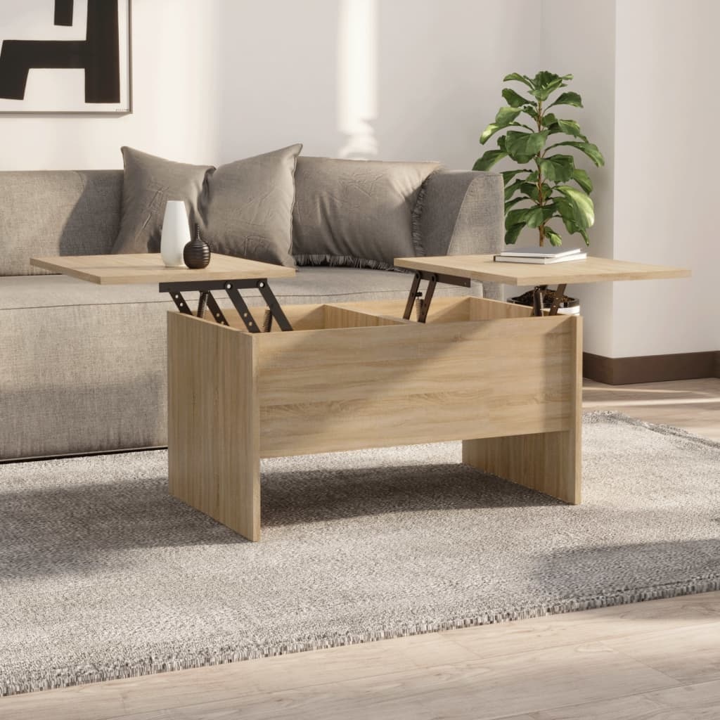 VidaXL Salontafel 80x50x42,5 cm bewerkt hout sonoma eikenkleurig