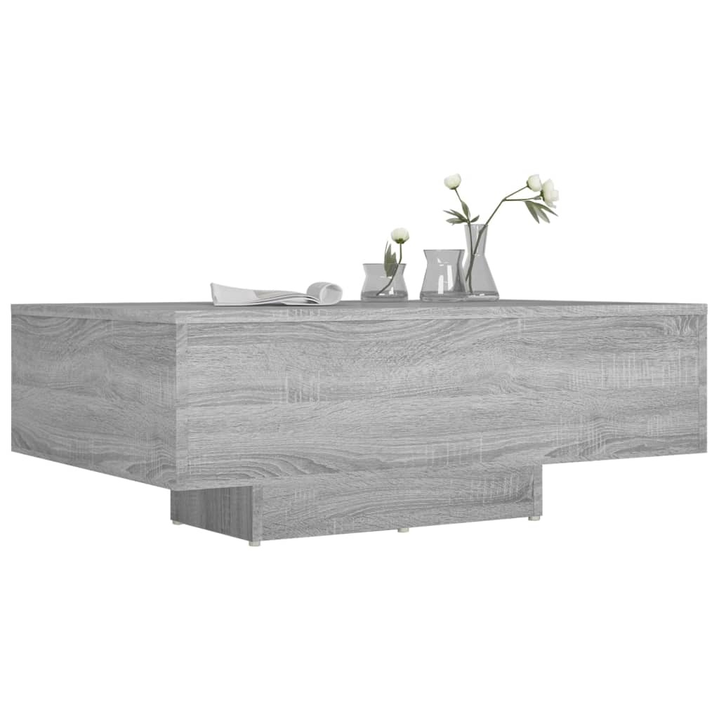 vidaXL Salontafel 85x55x31 cm bewerkt hout grijs sonoma eikenkleurig