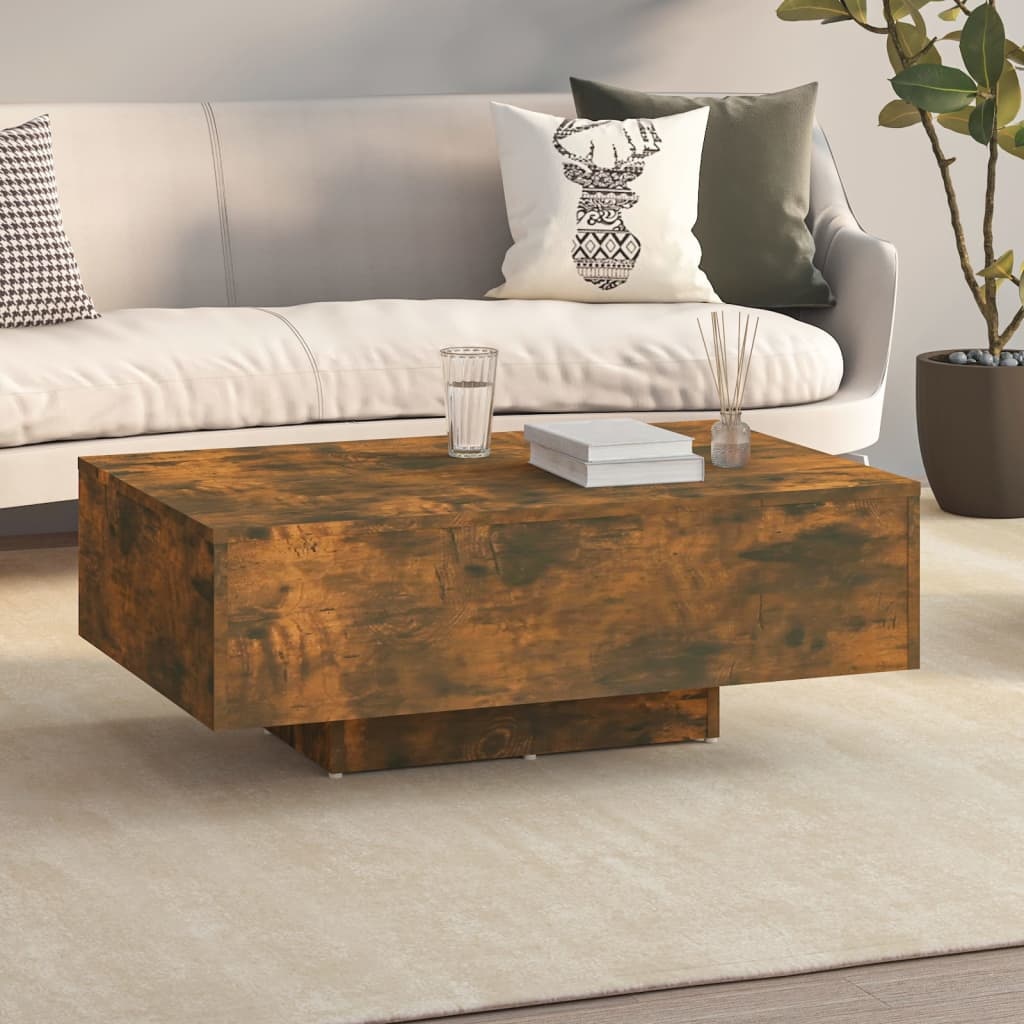 VidaXL Salontafel 85x55x31 cm bewerkt hout gerookt eikenkleurig