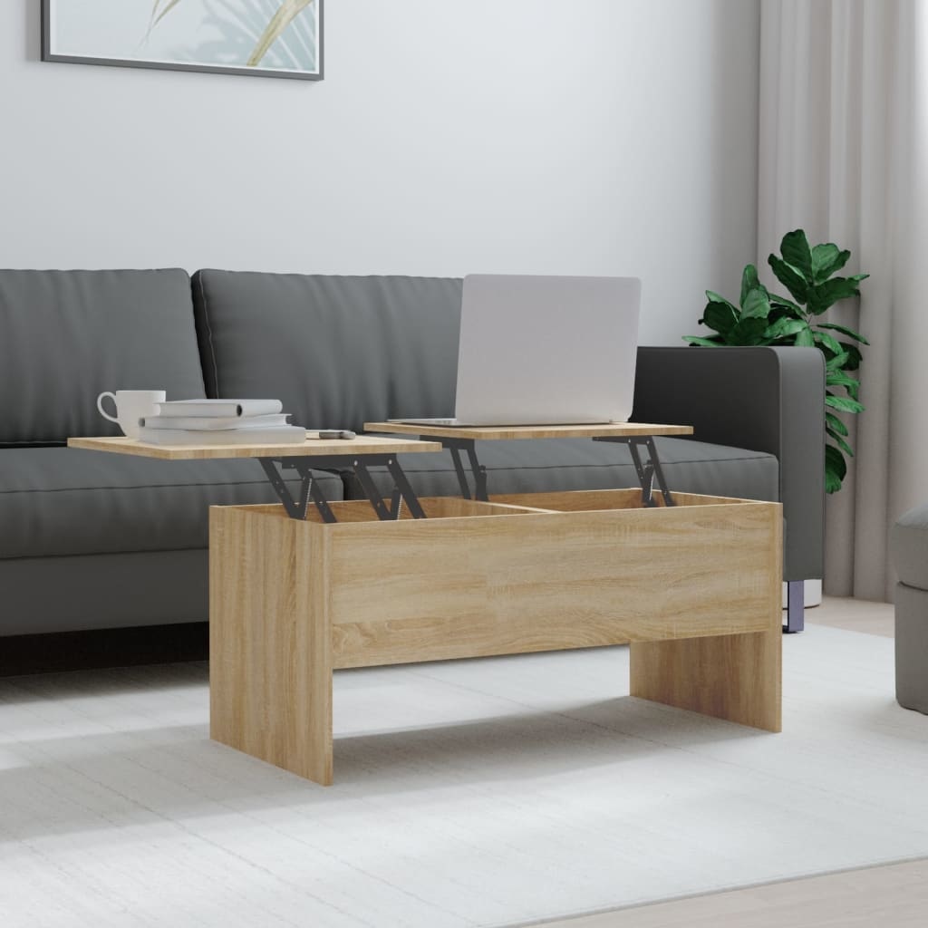 VidaXL Salontafel 102x50,5x46,5 cm bewerkt hout sonoma eikenkleurig