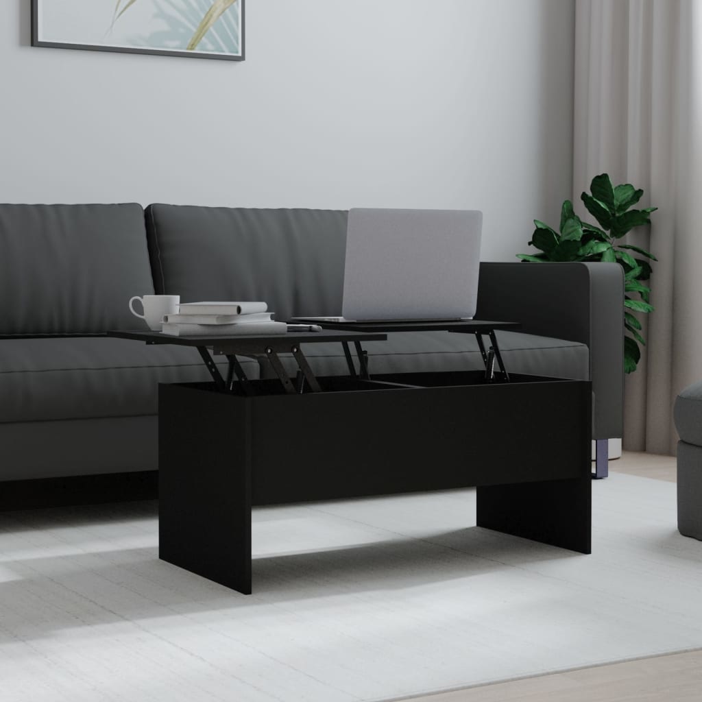 VidaXL Salontafel 102x50,5x46,5 cm bewerkt hout zwart