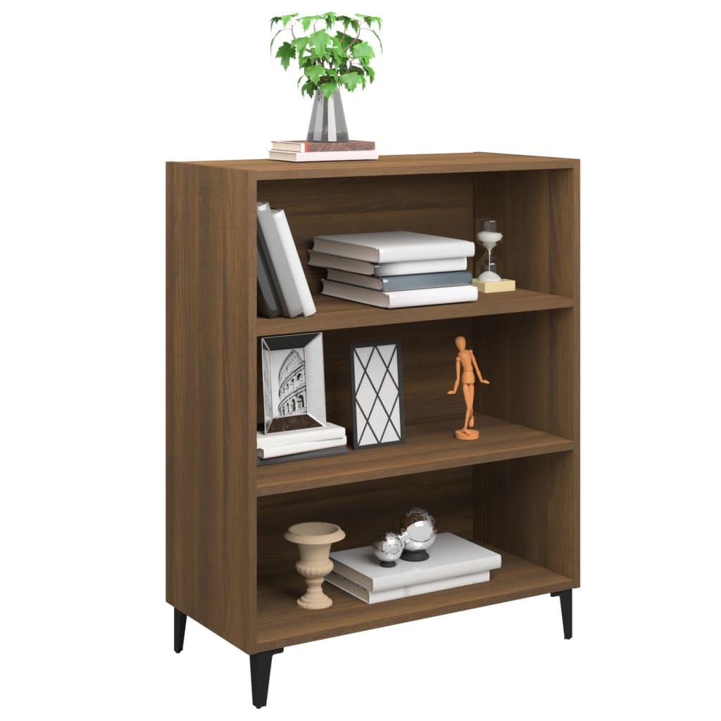 VidaXL Dressoir 69,5x32,5x90 cm bewerkt hout bruineikenkleurig