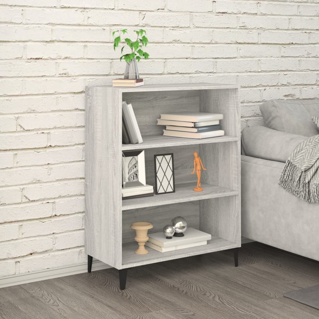 VidaXL Dressoir 69,5x32,5x90 cm bewerkt hout grijs sonoma eikenkleurig