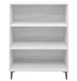 VidaXL Dressoir 69,5x32,5x90 cm bewerkt hout grijs sonoma eikenkleurig