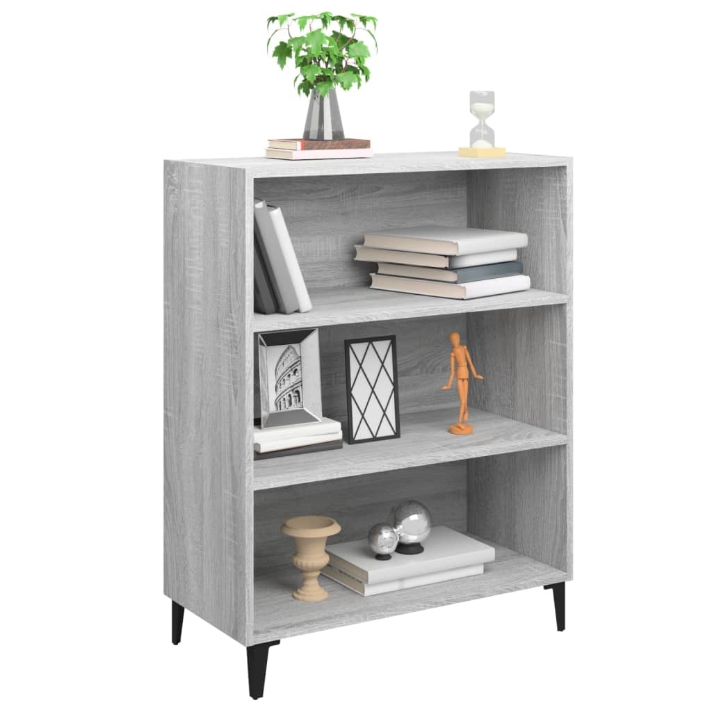 VidaXL Dressoir 69,5x32,5x90 cm bewerkt hout grijs sonoma eikenkleurig
