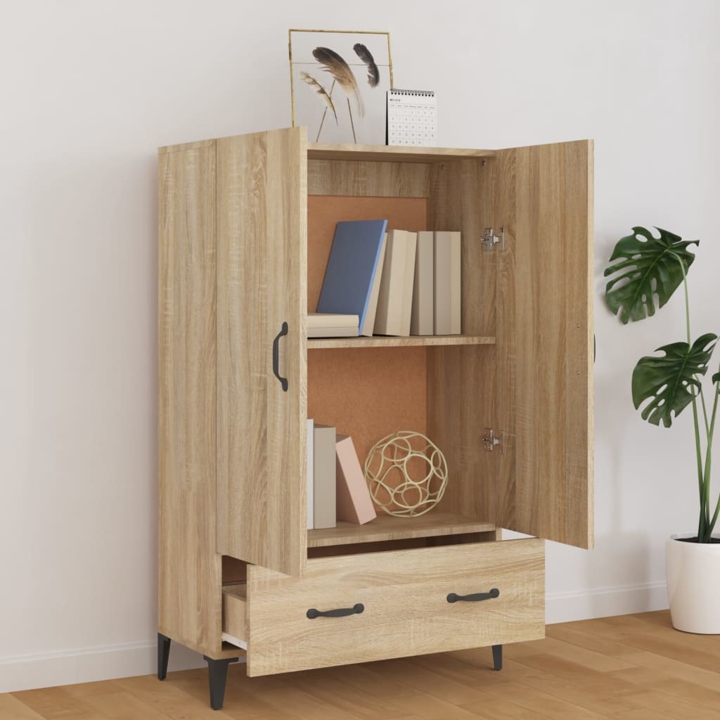 VidaXL Hoge kast 70x31x115 cm bewerkt hout sonoma eikenkleurig