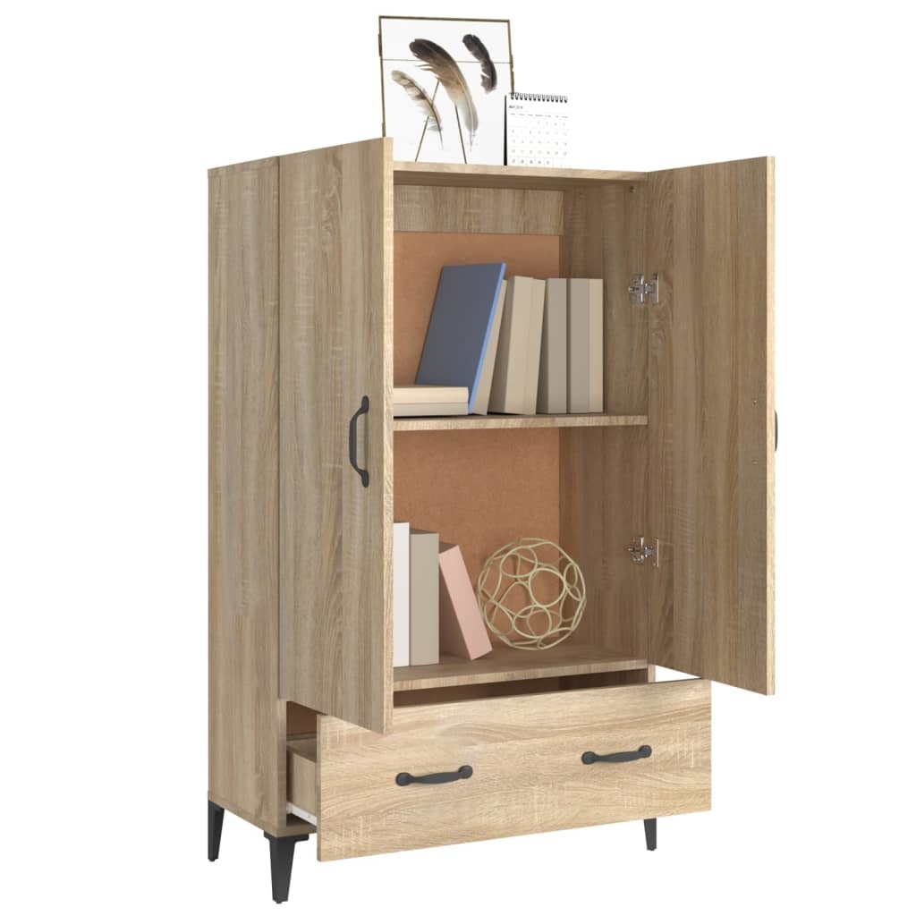 VidaXL Hoge kast 70x31x115 cm bewerkt hout sonoma eikenkleurig