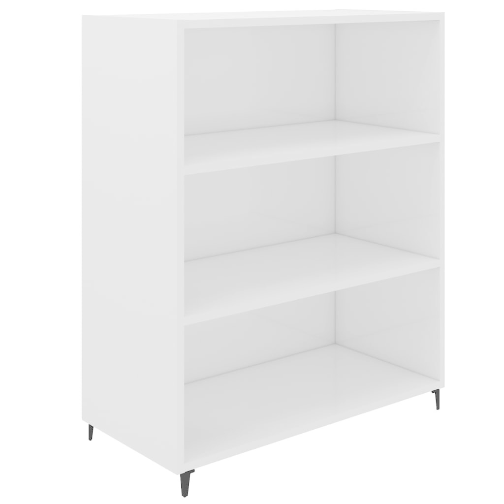 VidaXL Dressoir 69,5x32,5x90 cm bewerkt hout hoogglans wit