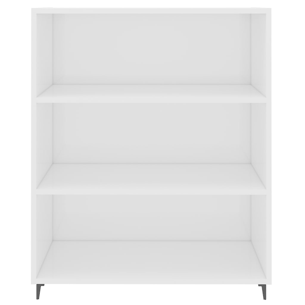VidaXL Dressoir 69,5x32,5x90 cm bewerkt hout hoogglans wit