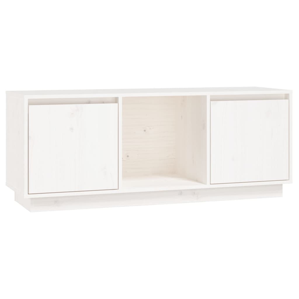 VidaXL Tv-meubel 110,5x35x44 cm massief grenenhout wit