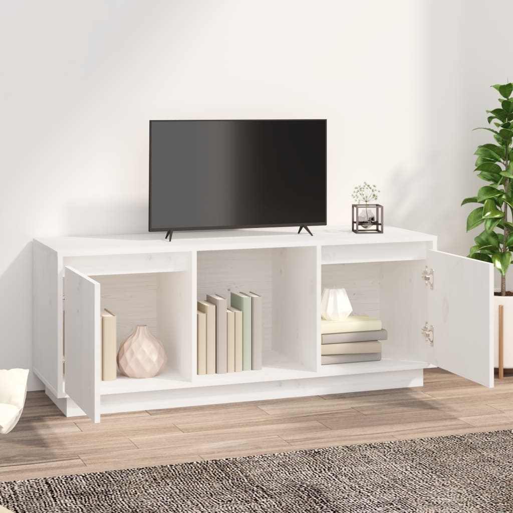 VidaXL Tv-meubel 110,5x35x44 cm massief grenenhout wit