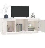 VidaXL Tv-meubel 110,5x35x44 cm massief grenenhout wit