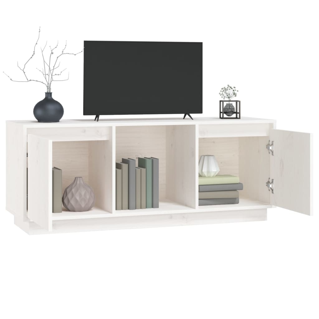 VidaXL Tv-meubel 110,5x35x44 cm massief grenenhout wit