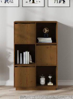 VidaXL Hoge kast 74x35x117 cm massief grenenhout honingbruin