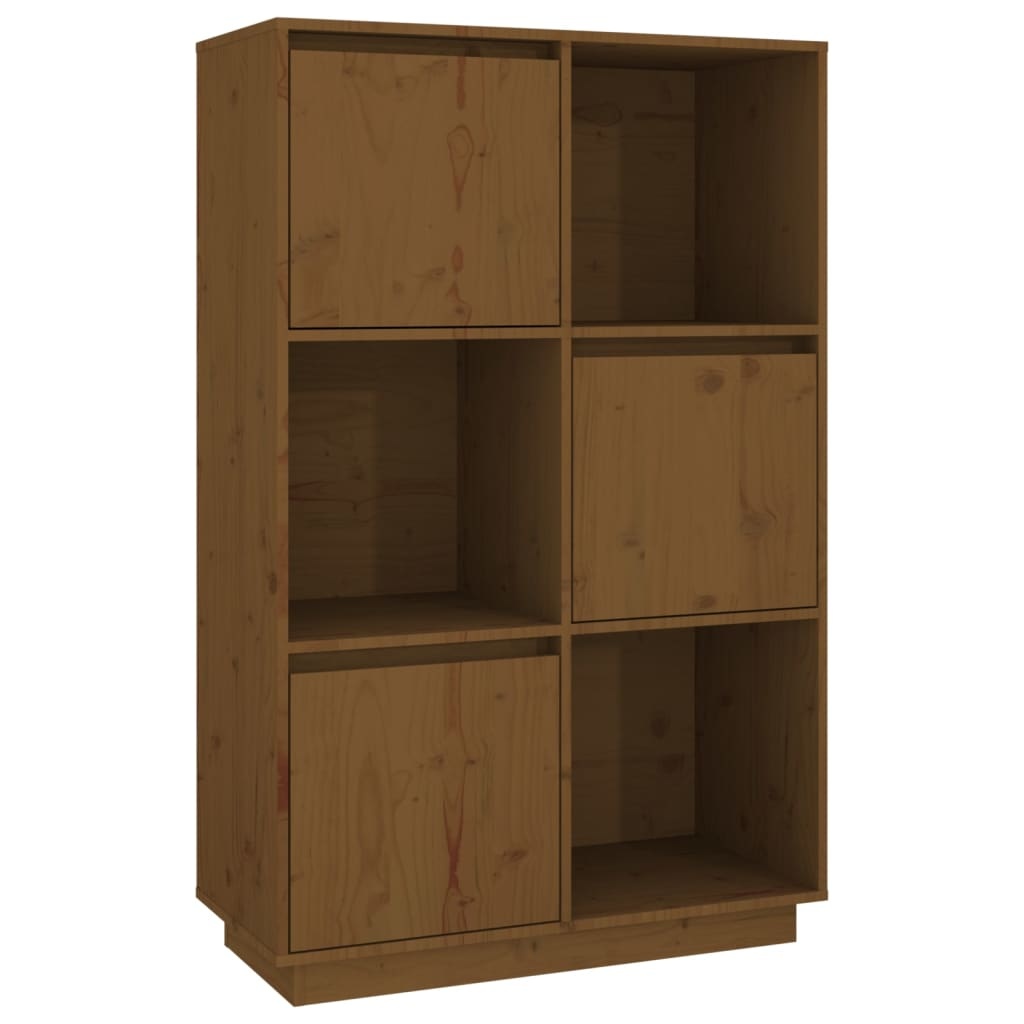VidaXL Hoge kast 74x35x117 cm massief grenenhout honingbruin