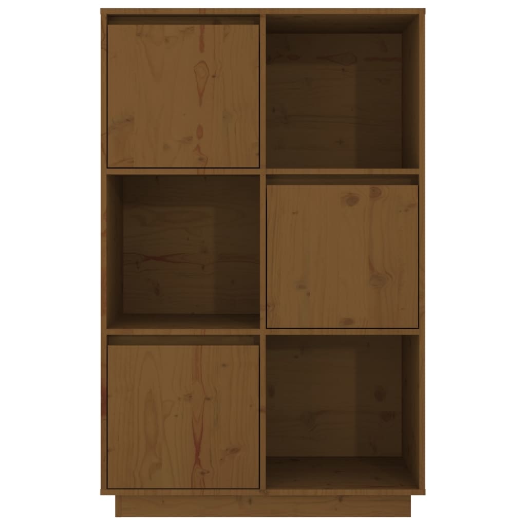 VidaXL Hoge kast 74x35x117 cm massief grenenhout honingbruin