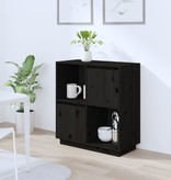 VidaXL Dressoir 74x35x80 cm massief grenenhout zwart