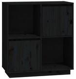 VidaXL Dressoir 74x35x80 cm massief grenenhout zwart