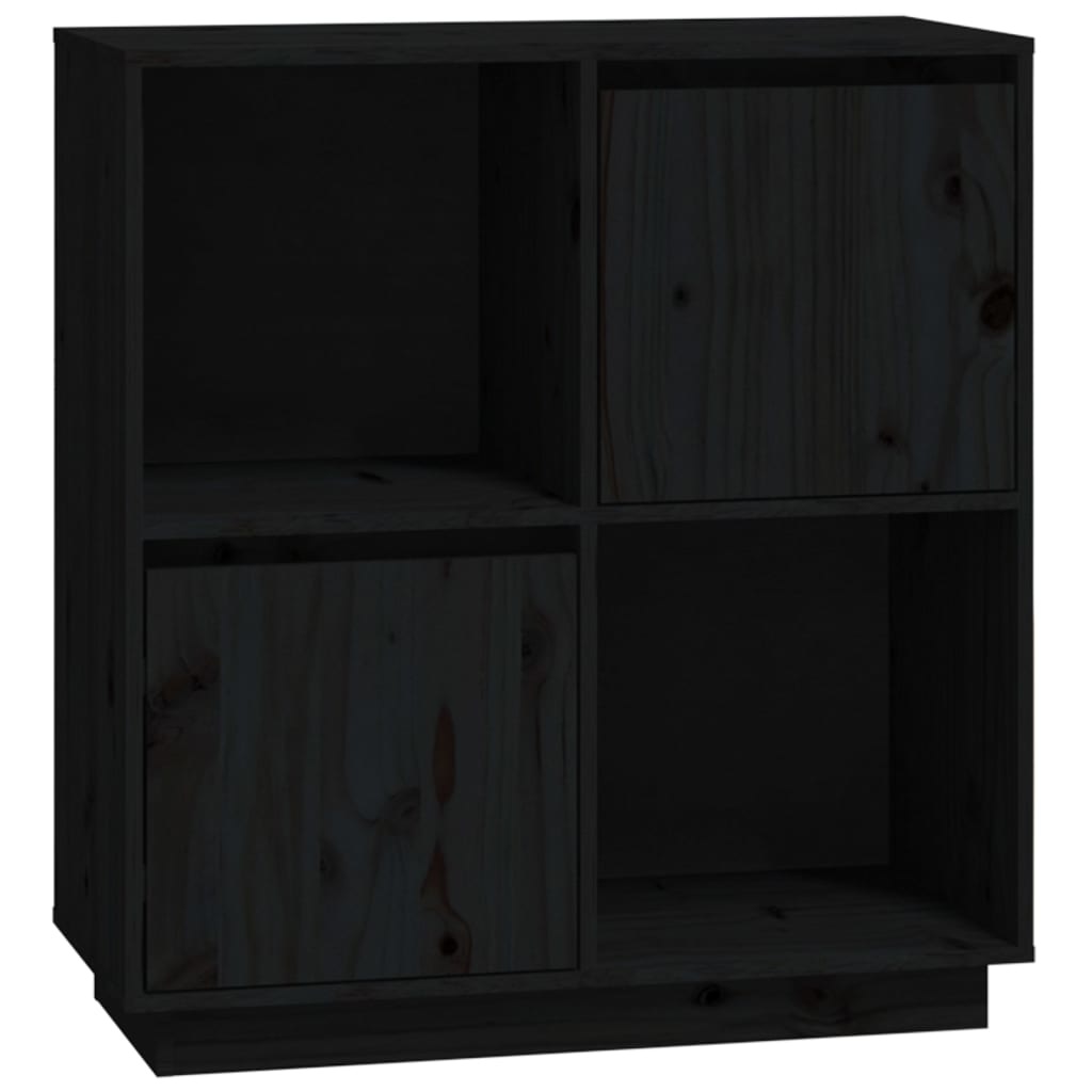 VidaXL Dressoir 74x35x80 cm massief grenenhout zwart