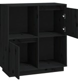 VidaXL Dressoir 74x35x80 cm massief grenenhout zwart
