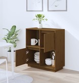 VidaXL Dressoir 74x35x80 cm massief grenenhout honingbruin