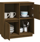 VidaXL Dressoir 74x35x80 cm massief grenenhout honingbruin