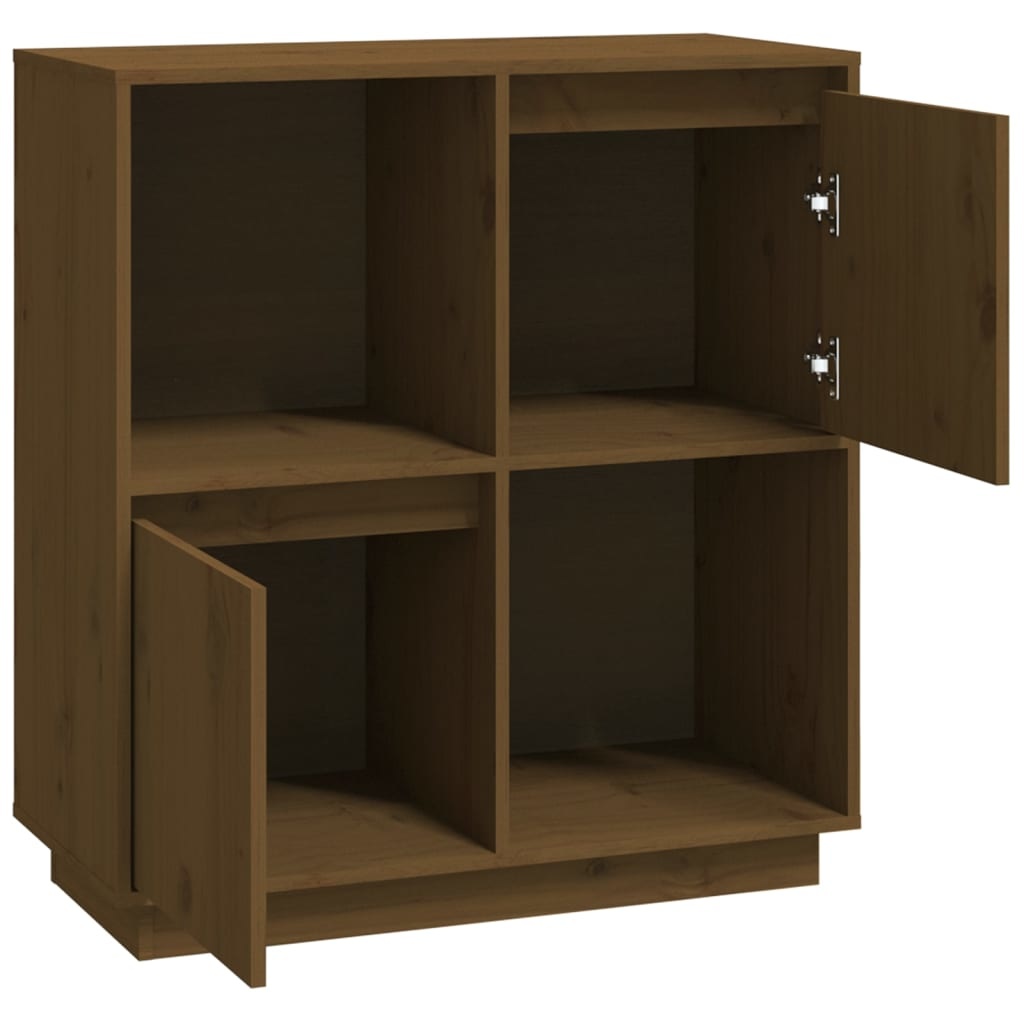 VidaXL Dressoir 74x35x80 cm massief grenenhout honingbruin