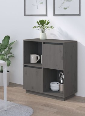 VidaXL Dressoir 74x35x80 cm massief grenenhout grijs