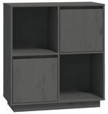 VidaXL Dressoir 74x35x80 cm massief grenenhout grijs