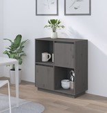 VidaXL Dressoir 74x35x80 cm massief grenenhout grijs