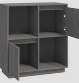 VidaXL Dressoir 74x35x80 cm massief grenenhout grijs