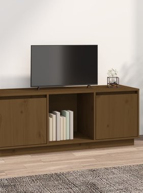 VidaXL Tv-meubel 110,5x35x44 cm massief grenenhout honingbruin