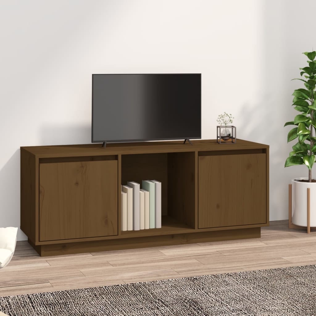 VidaXL Tv-meubel 110,5x35x44 cm massief grenenhout honingbruin