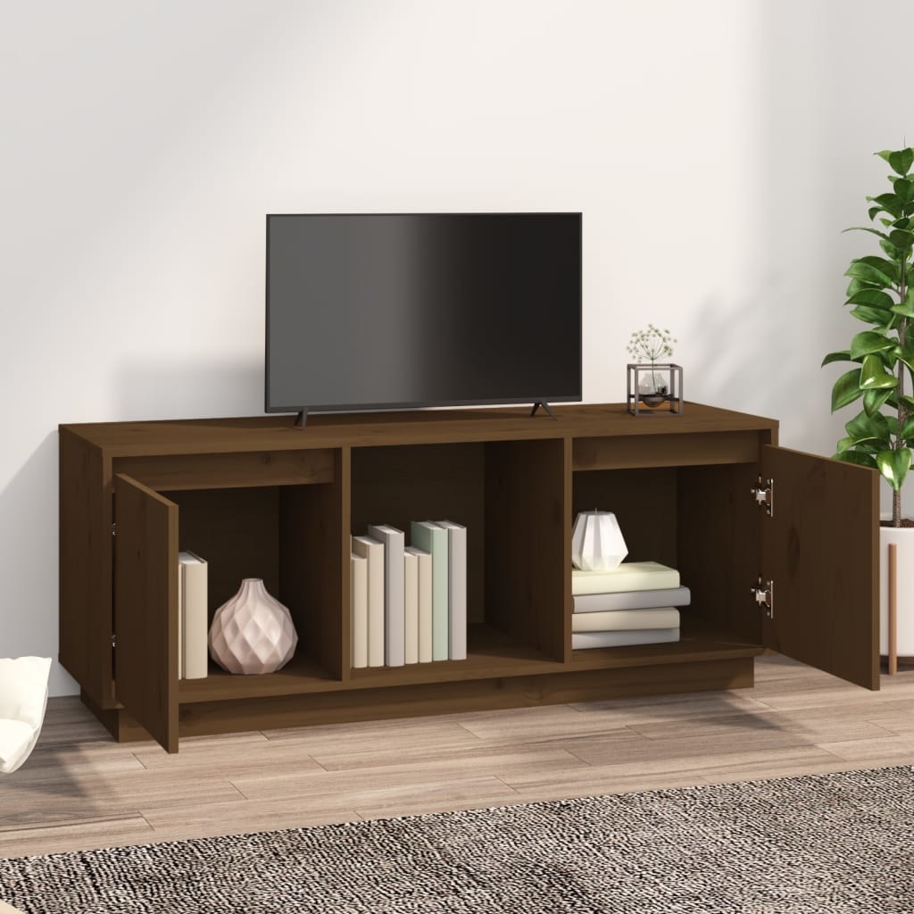 VidaXL Tv-meubel 110,5x35x44 cm massief grenenhout honingbruin