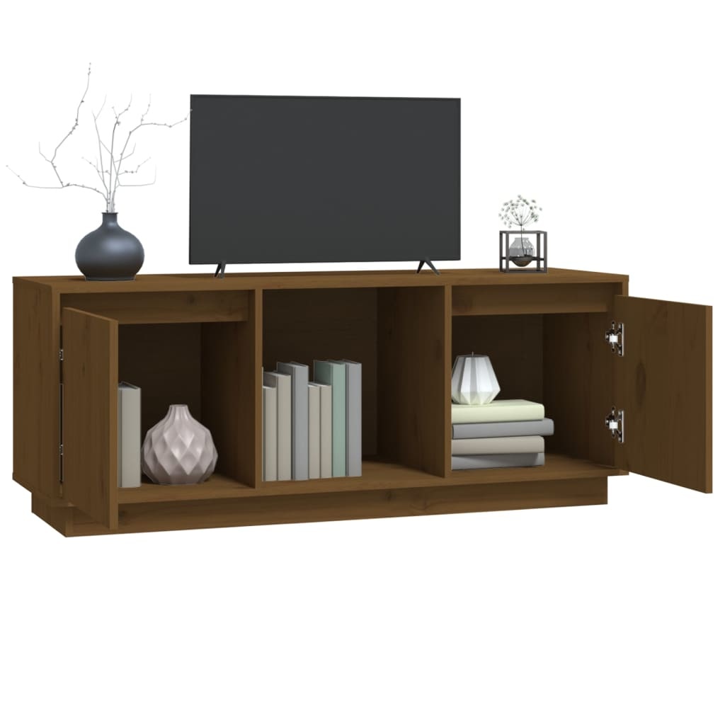 VidaXL Tv-meubel 110,5x35x44 cm massief grenenhout honingbruin