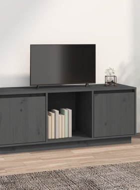 VidaXL Tv-meubel 110,5x35x44 cm massief grenenhout grijs