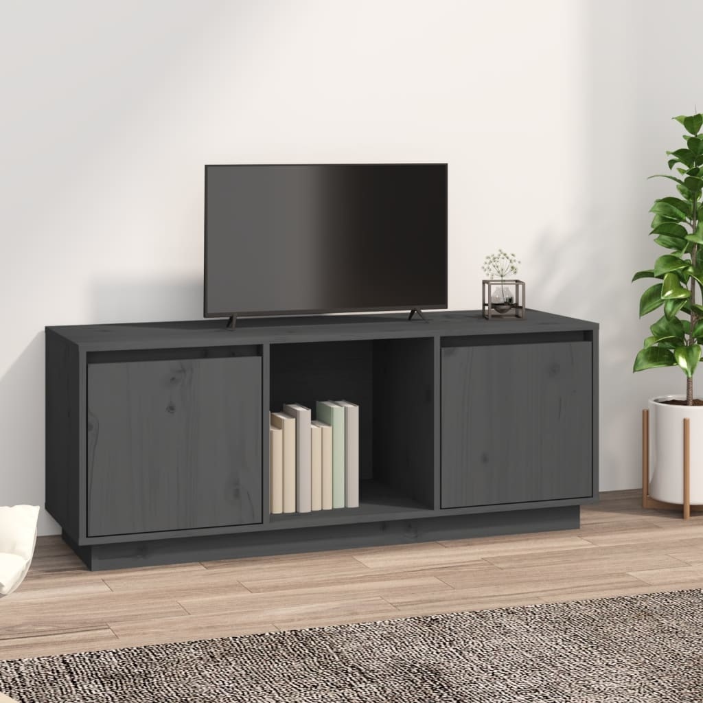 VidaXL Tv-meubel 110,5x35x44 cm massief grenenhout grijs