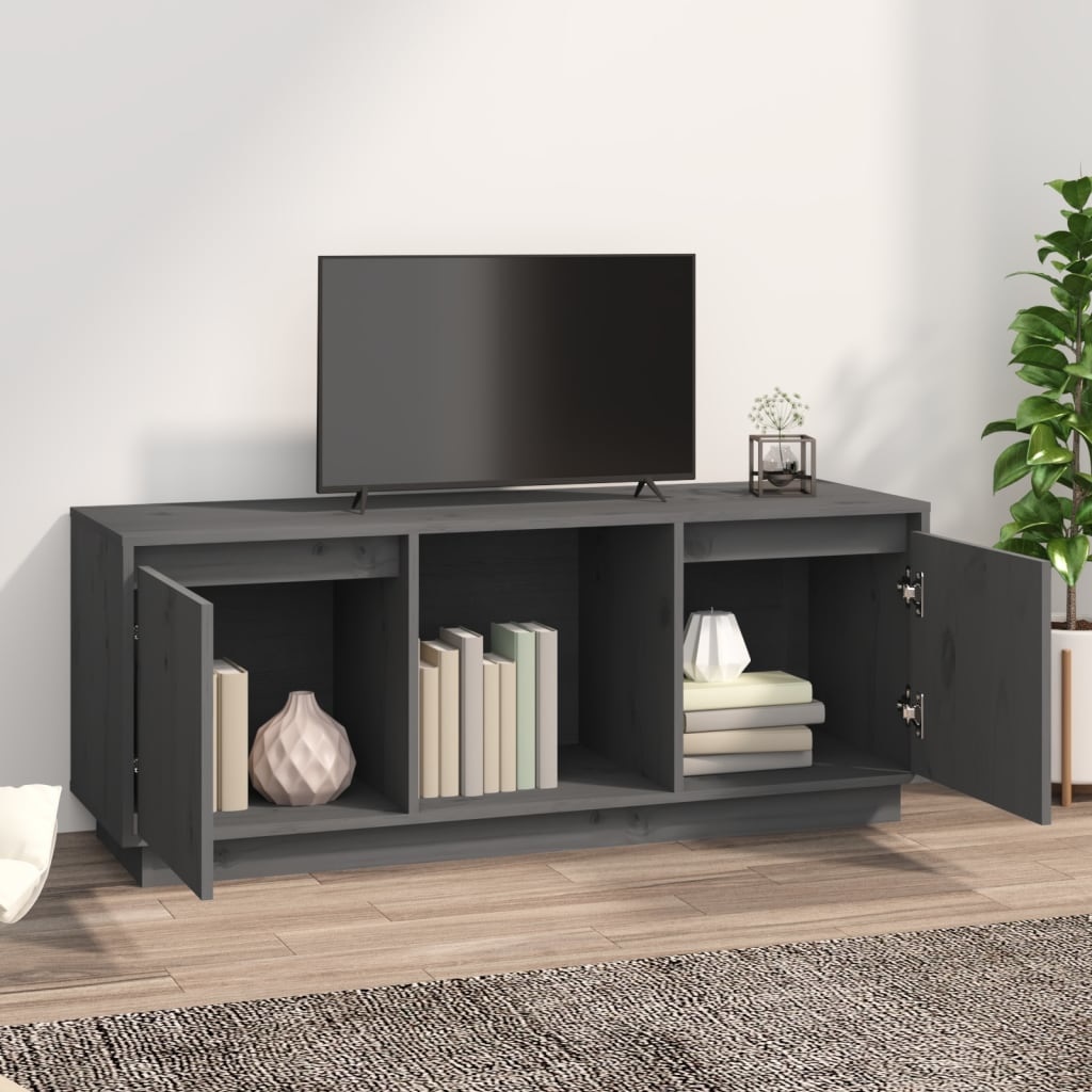 VidaXL Tv-meubel 110,5x35x44 cm massief grenenhout grijs