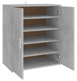 vidaXL Schoenenkast 60x35x70 cm spaanplaat betongrijs