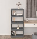 vidaXL Boekenkast/kamerscherm 60x30x135,5 cm massief grenenhout grijs