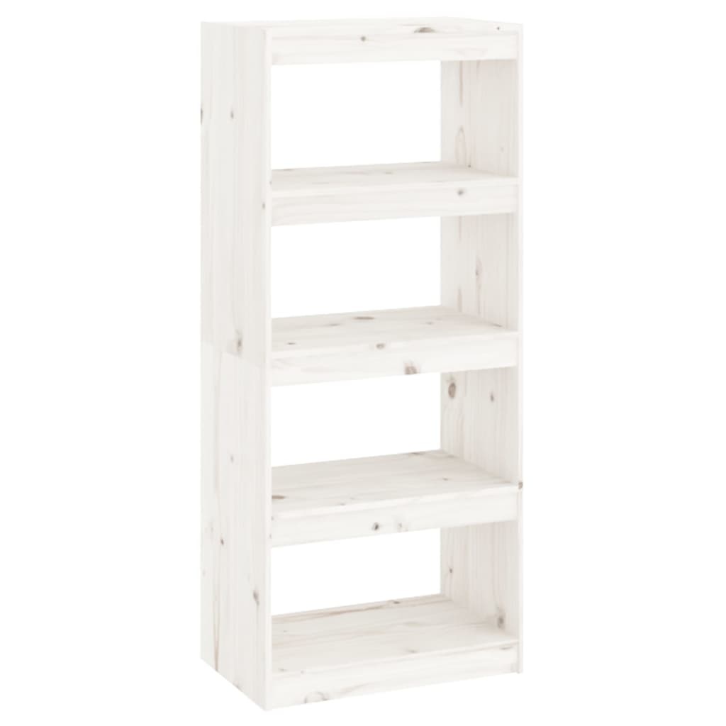 VidaXL Boekenkast/kamerscherm 60x30x135,5 cm massief grenenhout wit