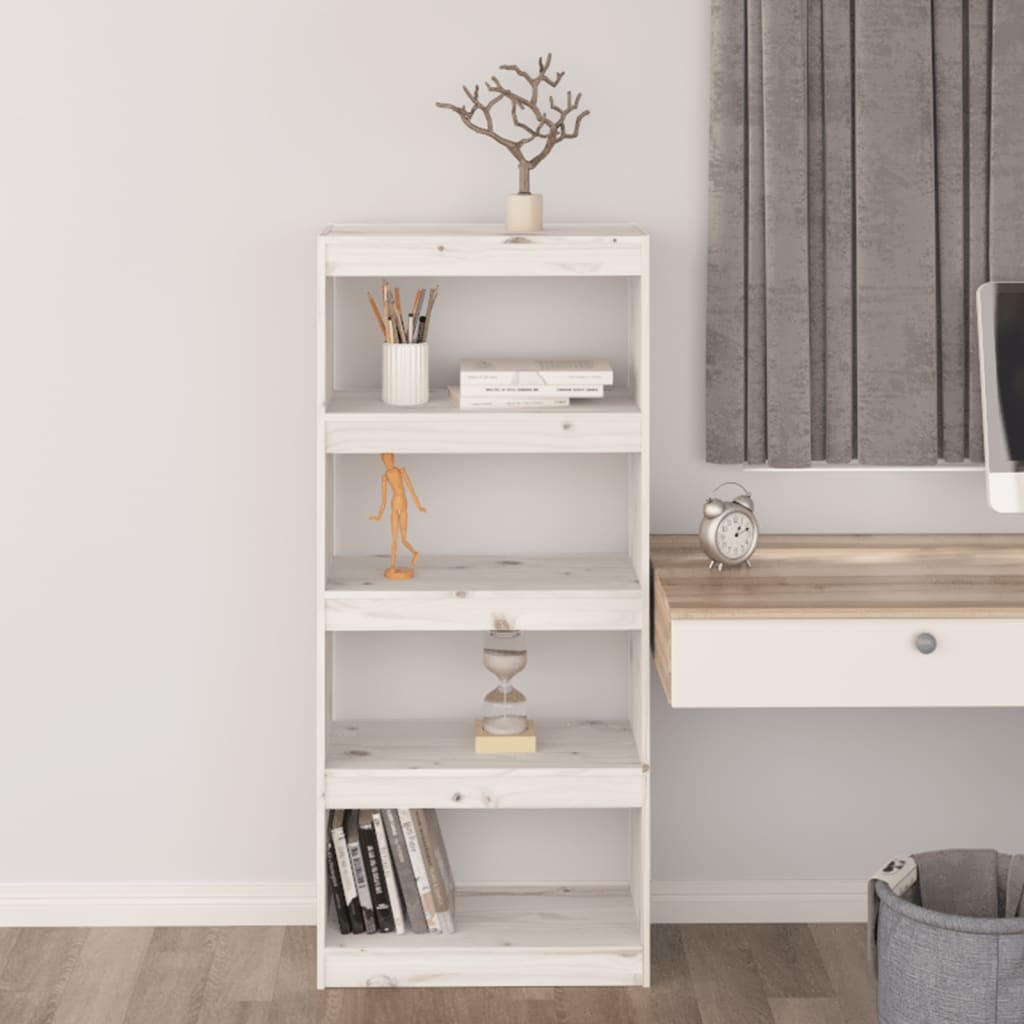 VidaXL Boekenkast/kamerscherm 60x30x135,5 cm massief grenenhout wit