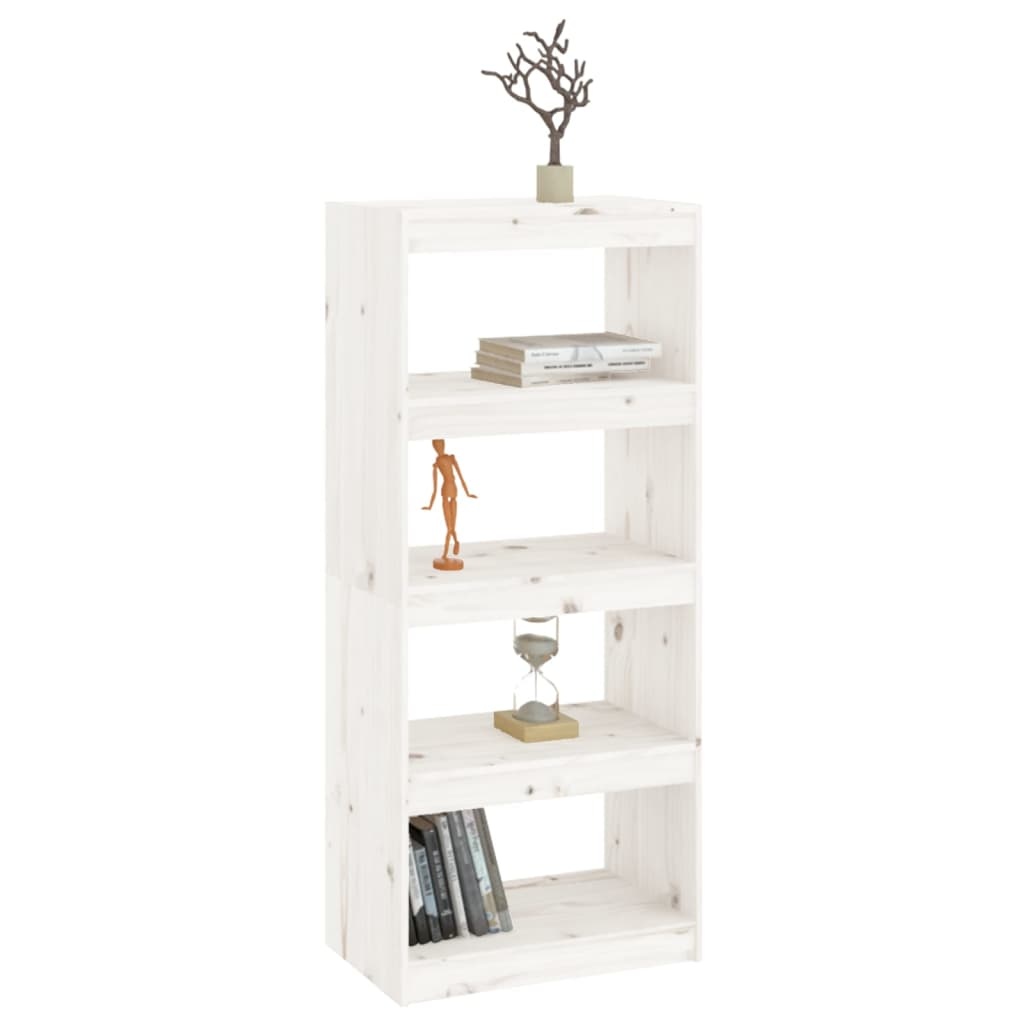 VidaXL Boekenkast/kamerscherm 60x30x135,5 cm massief grenenhout wit