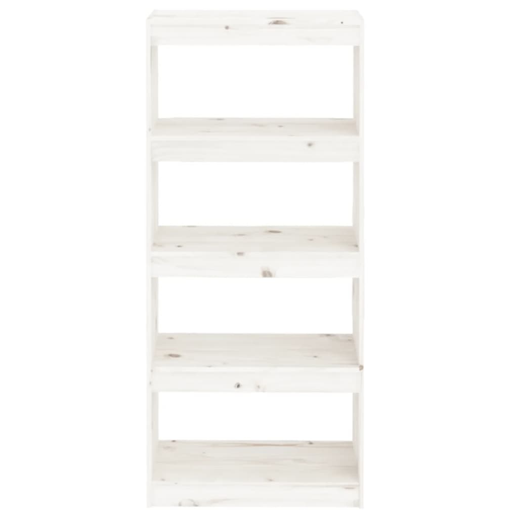 VidaXL Boekenkast/kamerscherm 60x30x135,5 cm massief grenenhout wit
