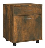 VidaXL Kast verrijdbaar 45x38x54 cm bewerkt hout gerookt eikenkleurig