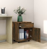 VidaXL Kast verrijdbaar 45x38x54 cm bewerkt hout gerookt eikenkleurig